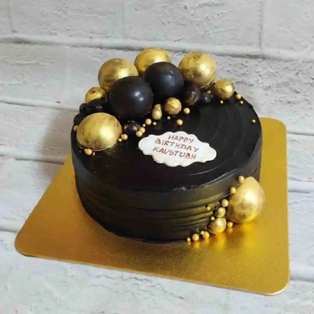 Chocolate Ganache Cake with Edible Chocolate Balls